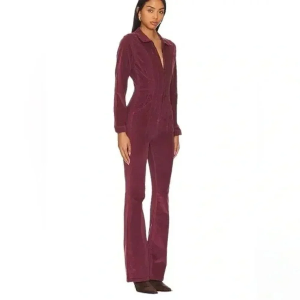 NEW FREE PEOPLE We The Free Cordovan Jayde Cord Flare Jumpsuit